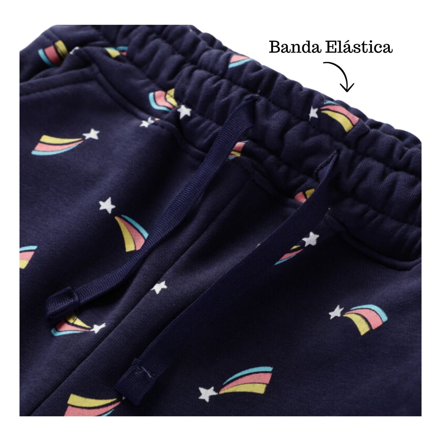 Pantal&oacute;n Buzo Ni&ntilde;a 100% Algod&oacute;n Negro Estrella Fugaz image number 1.0