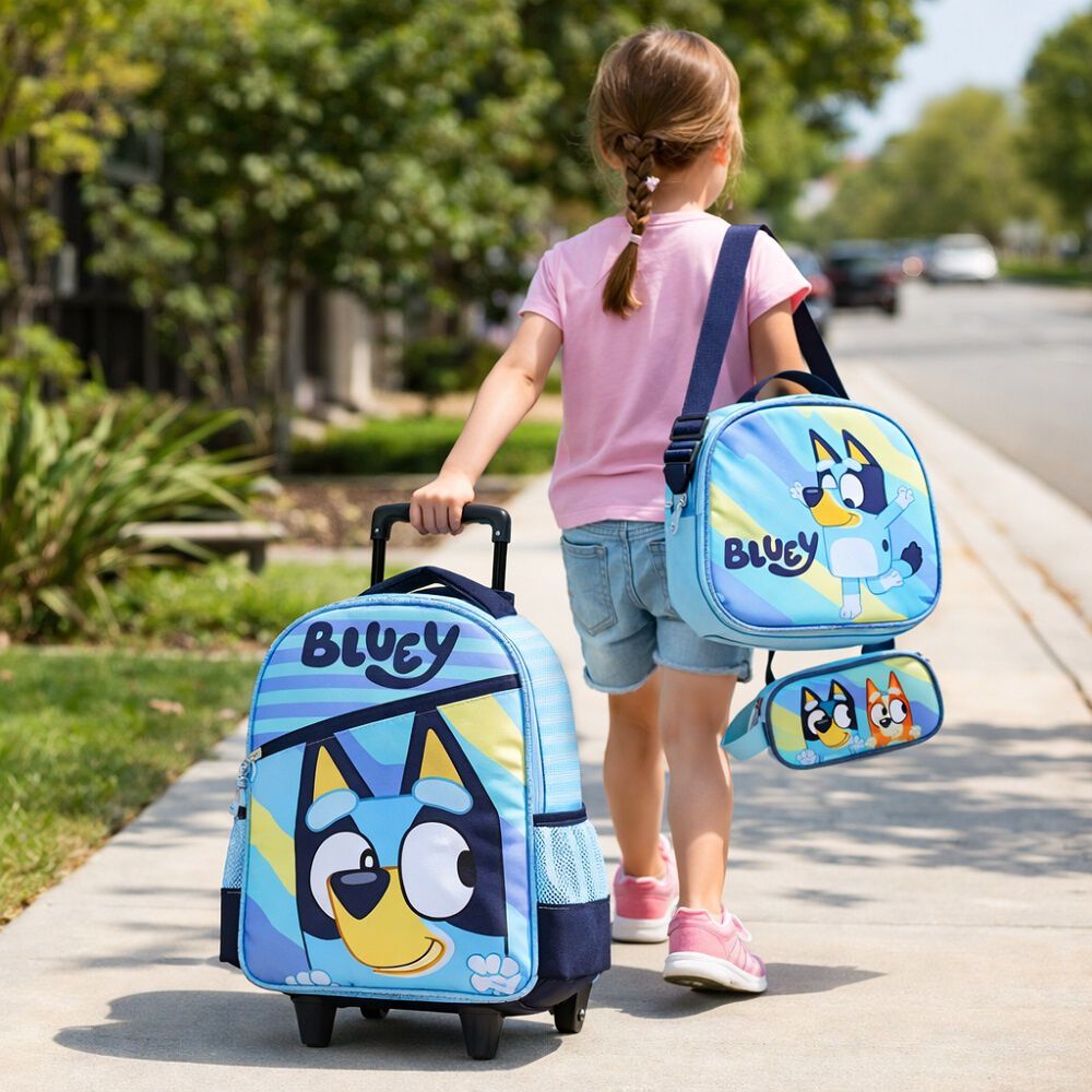 Mochila Bluey Con Ruedas + Lonchera Y Estuche image number 3.0