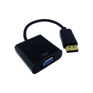 Convertidor Cable De Display Port Macho A Vga Hembra Negro En Bolsa Convertidor Cable De Display Port Macho A Vga Hembra Negro En Bolsa