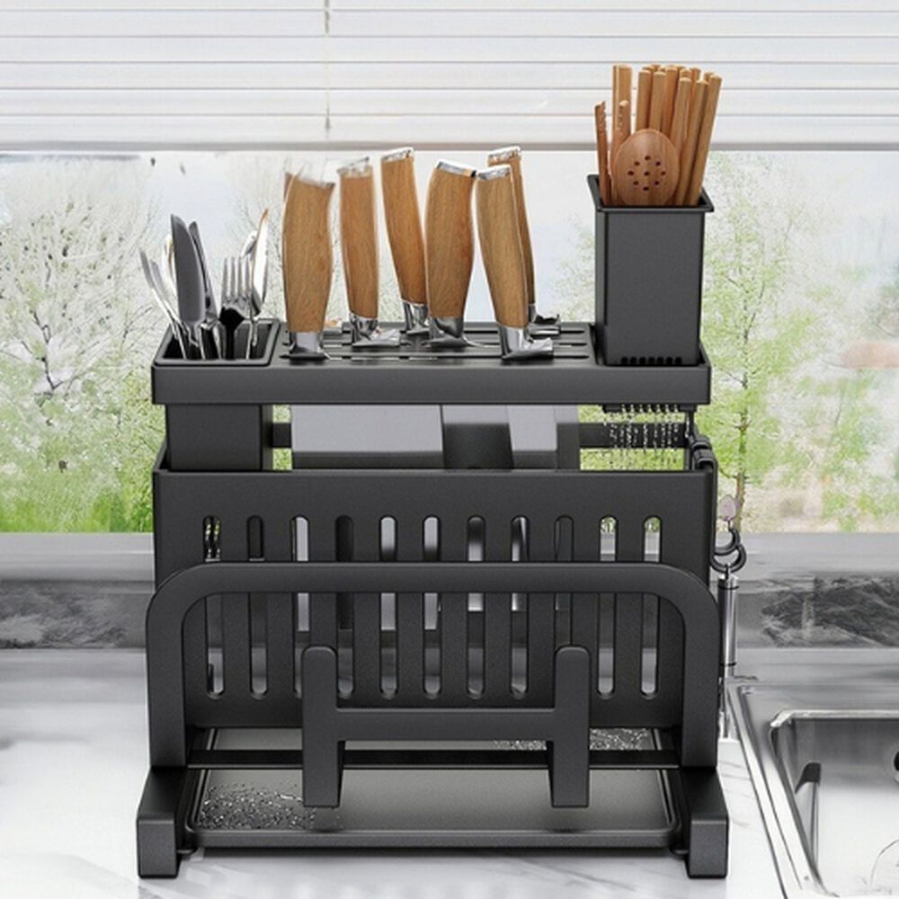 Organizador De Cubiertos Estante Escurridor Tabla De Cortar image number 5.0