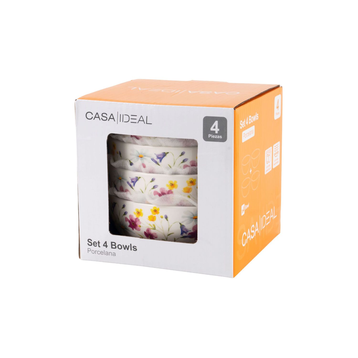 Set De Bowls Casaideal Flor / 4 Piezas image number 3.0