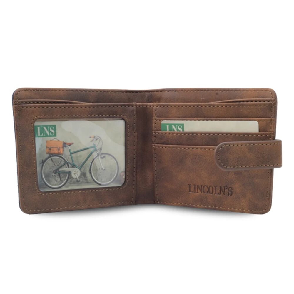 Billetera Cuerina Canvas Hombre Juno Musgo Verde Lincoln's image number 2.0
