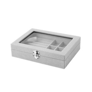 Caja Organizador De Joyer&iacute;a Port&aacute;til Gris