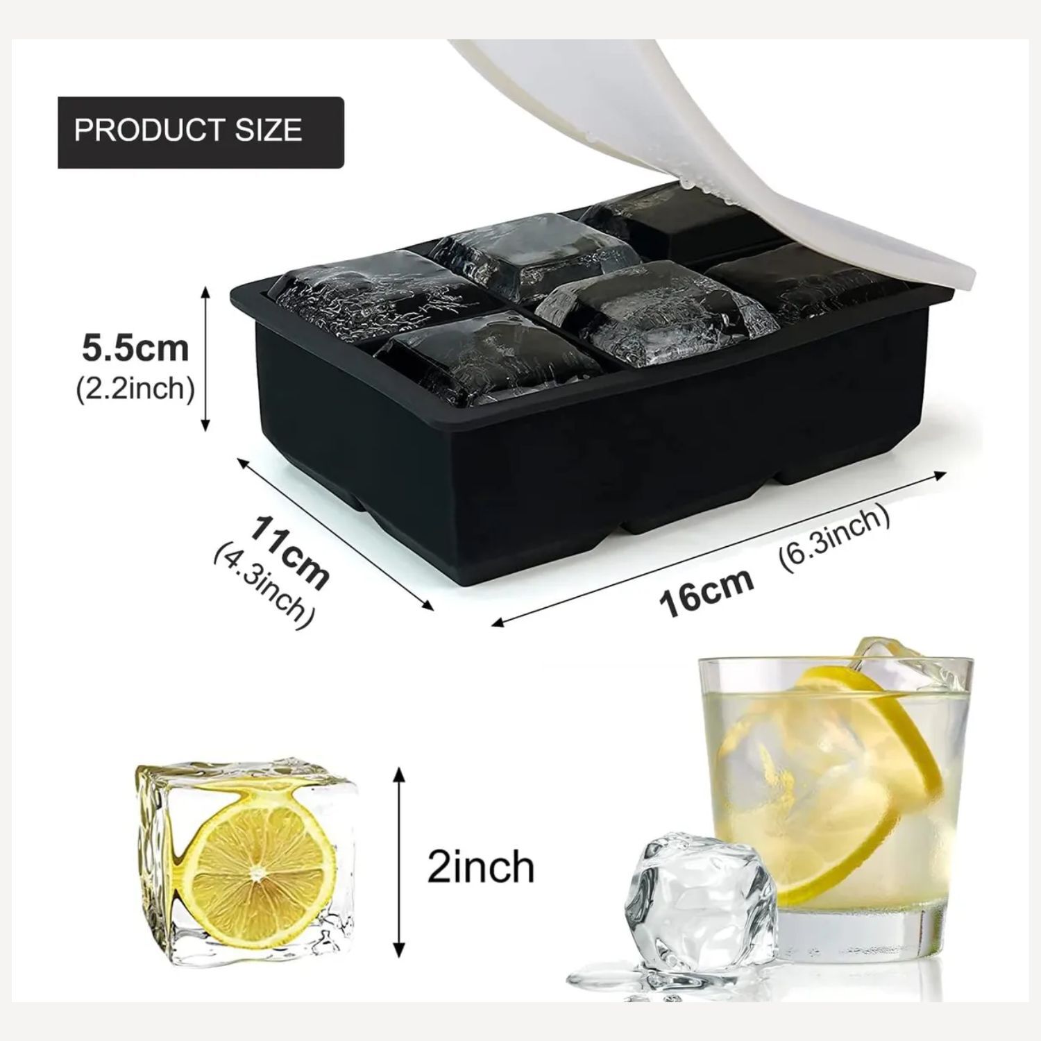 Set 4 Molde Silicona 6 Cavidades Negro Con Tapa Reposteria image number 2.0
