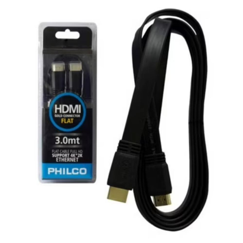 Cable Hdmi Hd 4k 3mts Tipo Flat Negro image number 2.0