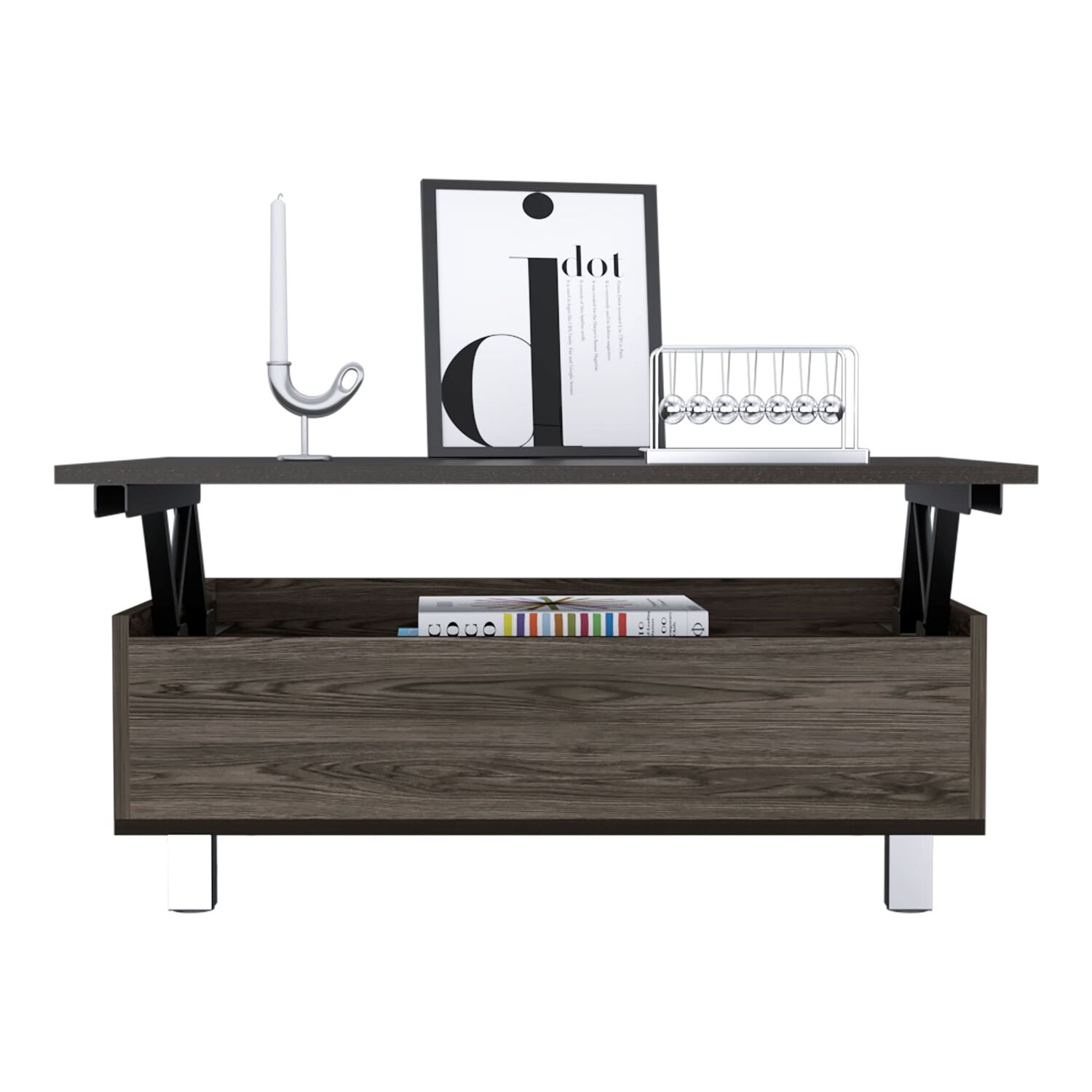 Mesa De Centro Extensible Fm-002o - Cafe Oscuro / Negro image number 2.0