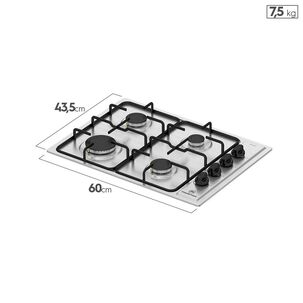 Encimera A Gas 4 Platos Encendido El&eacute;ctrico Mce 435e T Inox