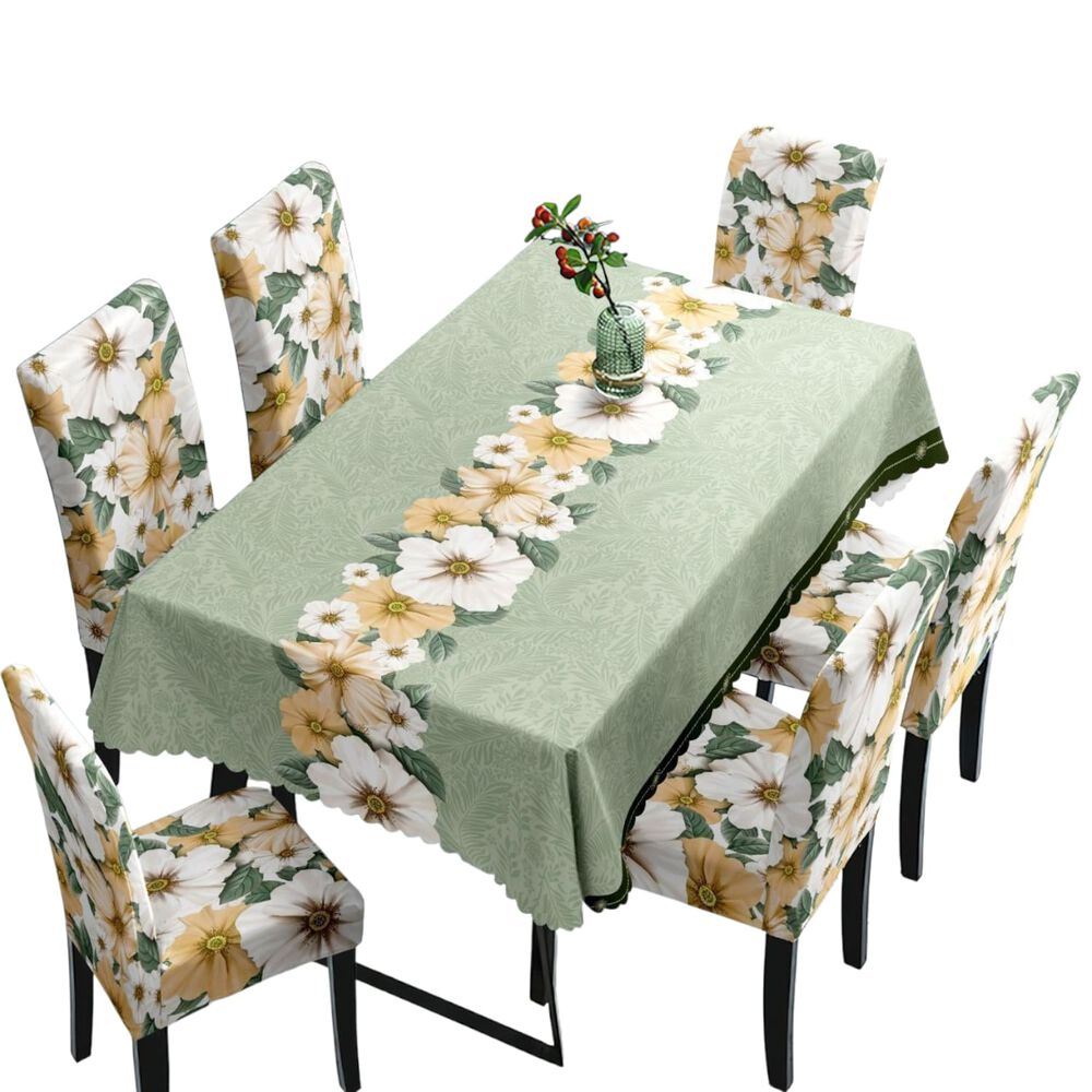Pack De 6 Fundas De Sillas Elasticadas + Mantel Estampados Msr-23 image number 0.0
