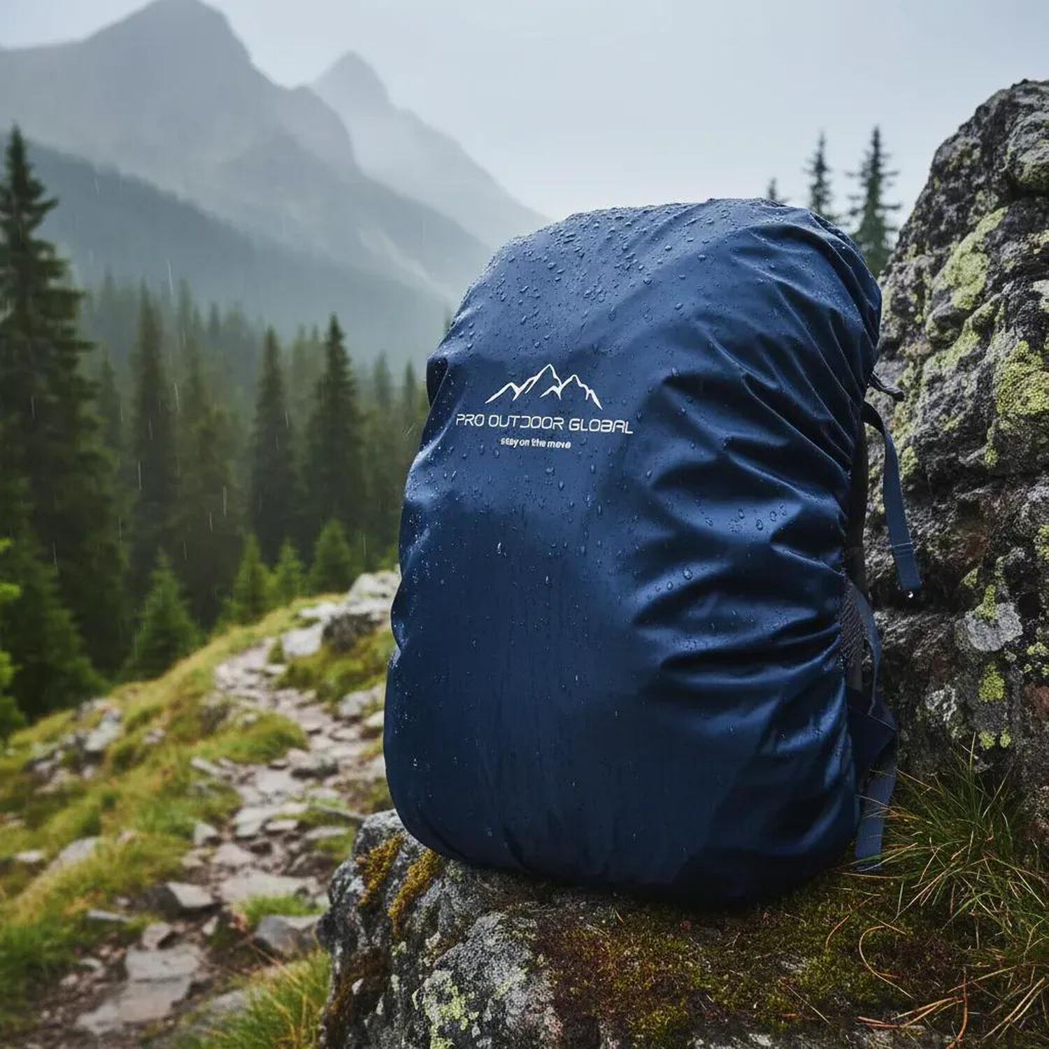 Cubre Mochila Contra Agua Impermeable Funda 45lts Azul image number 1.0