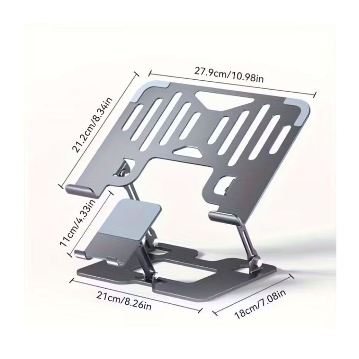 Soporte Ergon&oacute;mico De Aluminio Para Laptop Y Celular 2 En 1 image number 3.0