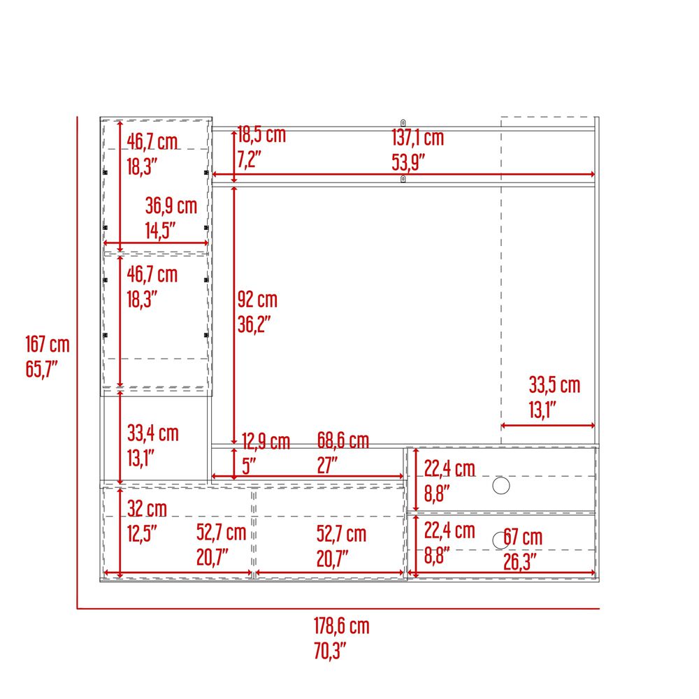 Estante Tv 70" 2 Puertas 167x178,6x36,5 Cm image number 6.0