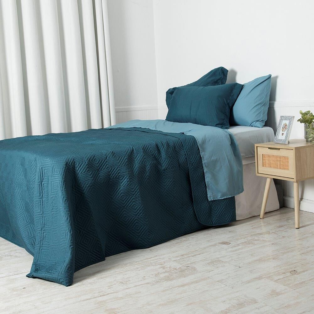 Set Cubrecama + Sabana 1.5 Plazas Azul image number 4.0