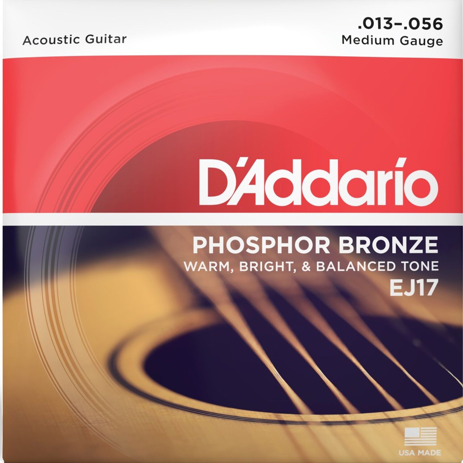 Set Guitarra Ac&uacute;stica F&oacute;sforo Bronze 13-56 Ej17 Daddario image number 0.0