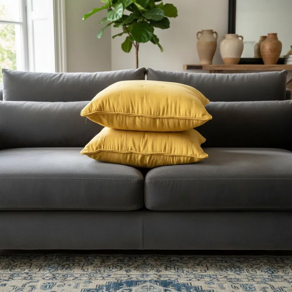 Set De 2 Cojines Bordados 6060 Cm Algod&oacute;n image number 2.0