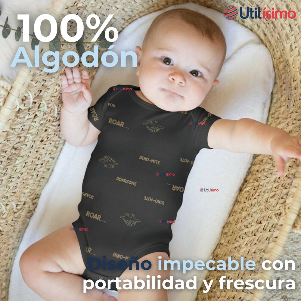 Pack 5 Bodys Niño Manga Corta Tedmimak 100% Algodón Dino Roar image number 2.0