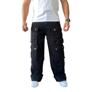 Jeans Diábolo Cargo Ancho Wide Leg Hombre