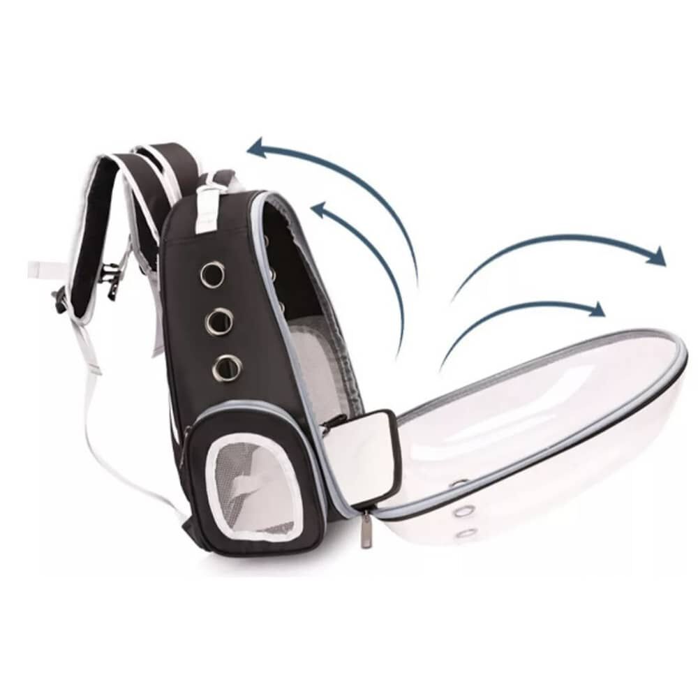 Bolso Mochila Transparente Porta Mascotas Negro image number 1.0