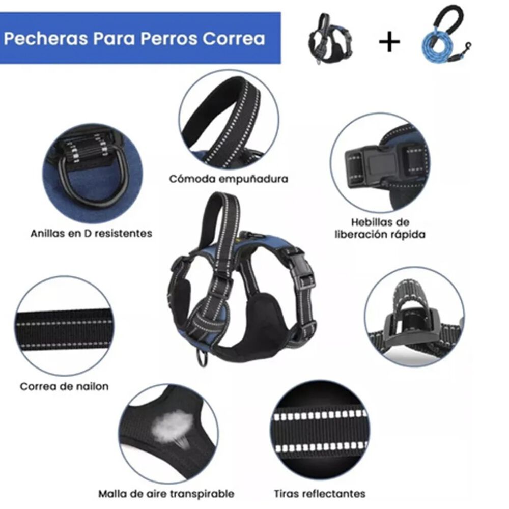 Arnés Perro Ajustable Reflectantes Con Correas Xl image number 1.0