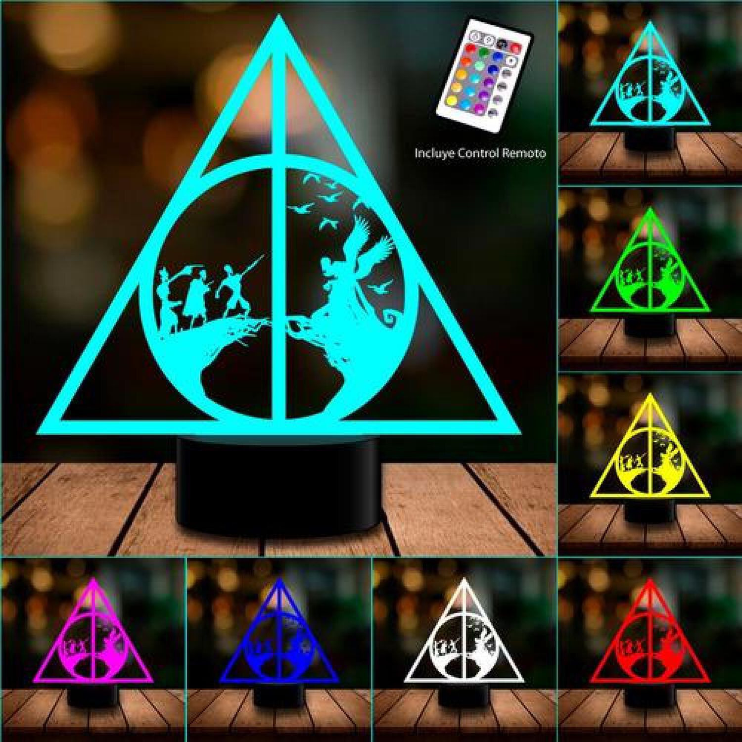 L&aacute;mpara 3d Leyenda Reliquias De La Muerte Harry Potter image number 1.0