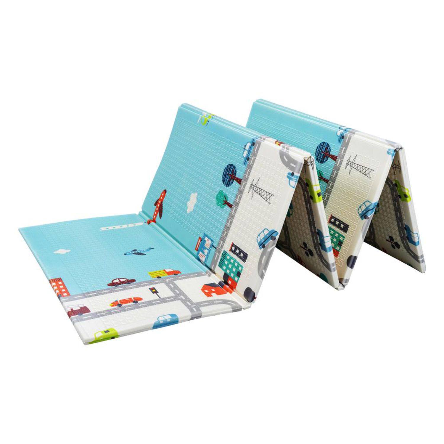 Alfombra Antigolpes Bebesit Infantil Plegable Con Bolso 180X120 Ciudad Y Elefante image number 2.0