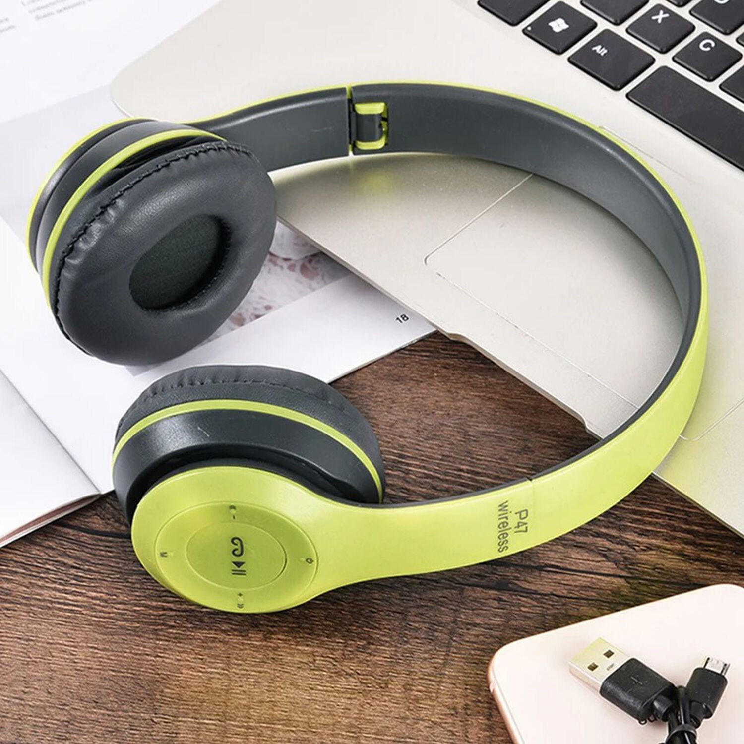 Aud&iacute;fonos Bluetooth Inalambricos On Ear Grandes P47 Micro Sd Recargable Usb image number 5.0