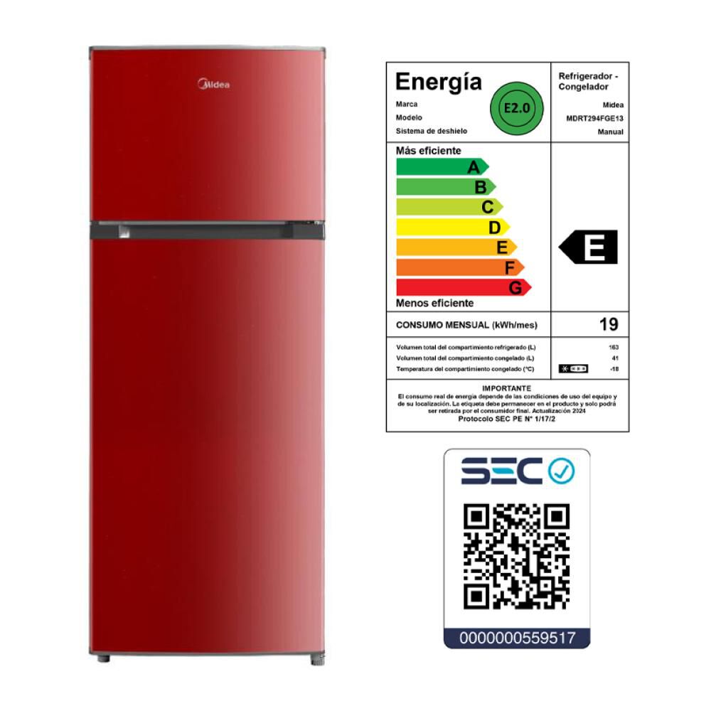 Refrigerador Top Freezer Midea MDRT294FGE13 / Fr&iacute;o Directo / 204 Litros / E image number 8.0