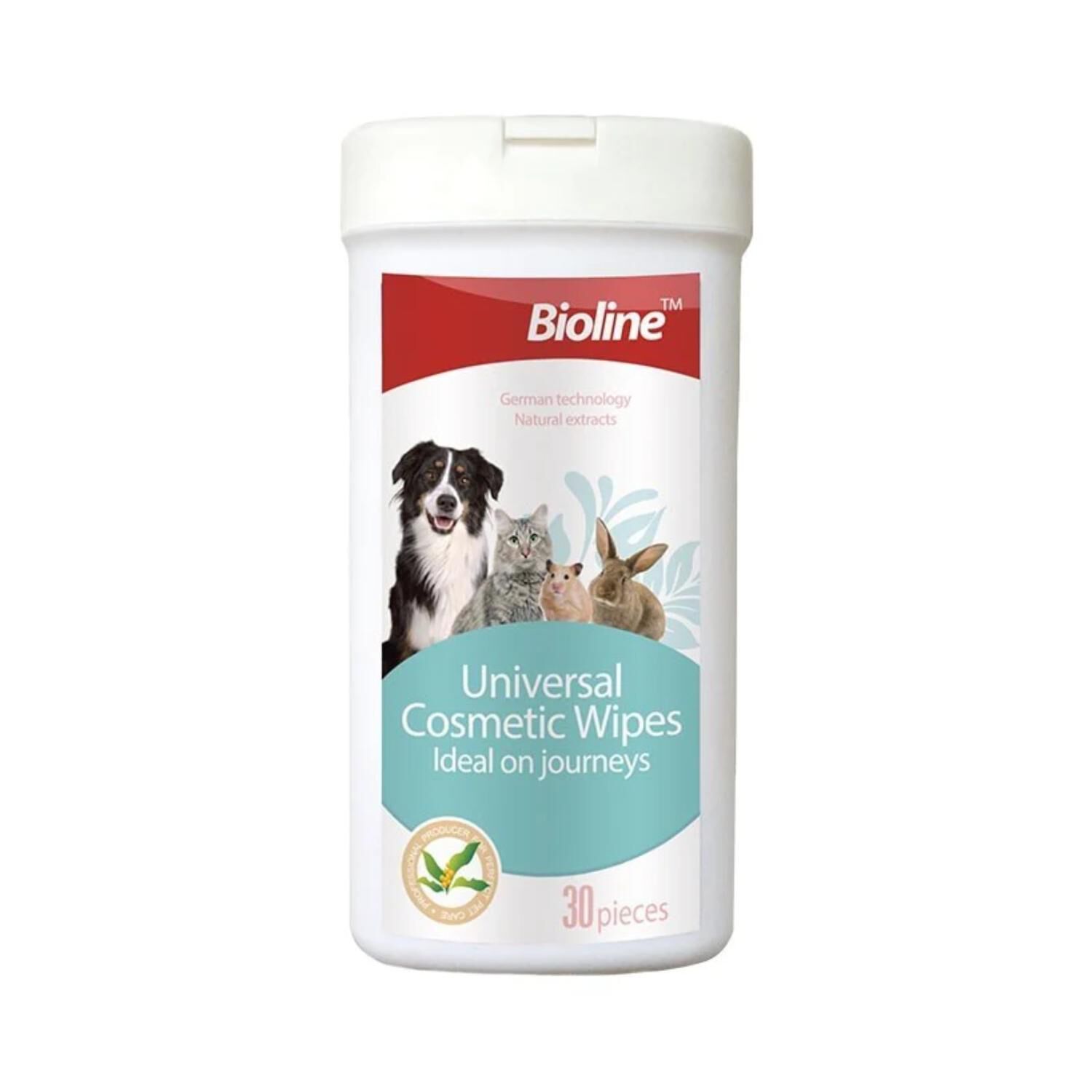 Toallitas Humedas Limpieza Mascotas Perros Gatos 30u Bioline image number 0.0