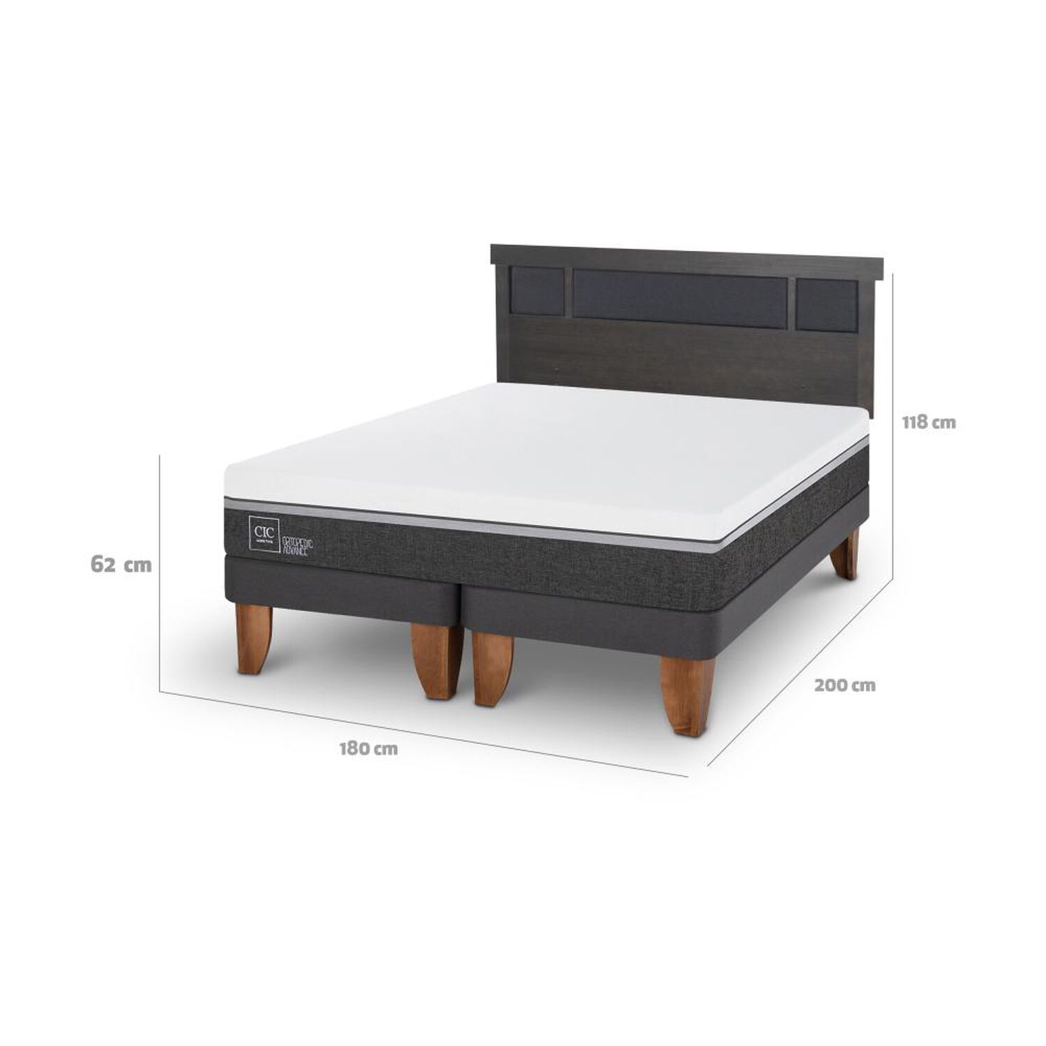 Cama Europea Cic Ortopedic Advance / King / Base Dividida + Respaldo image number 5.0