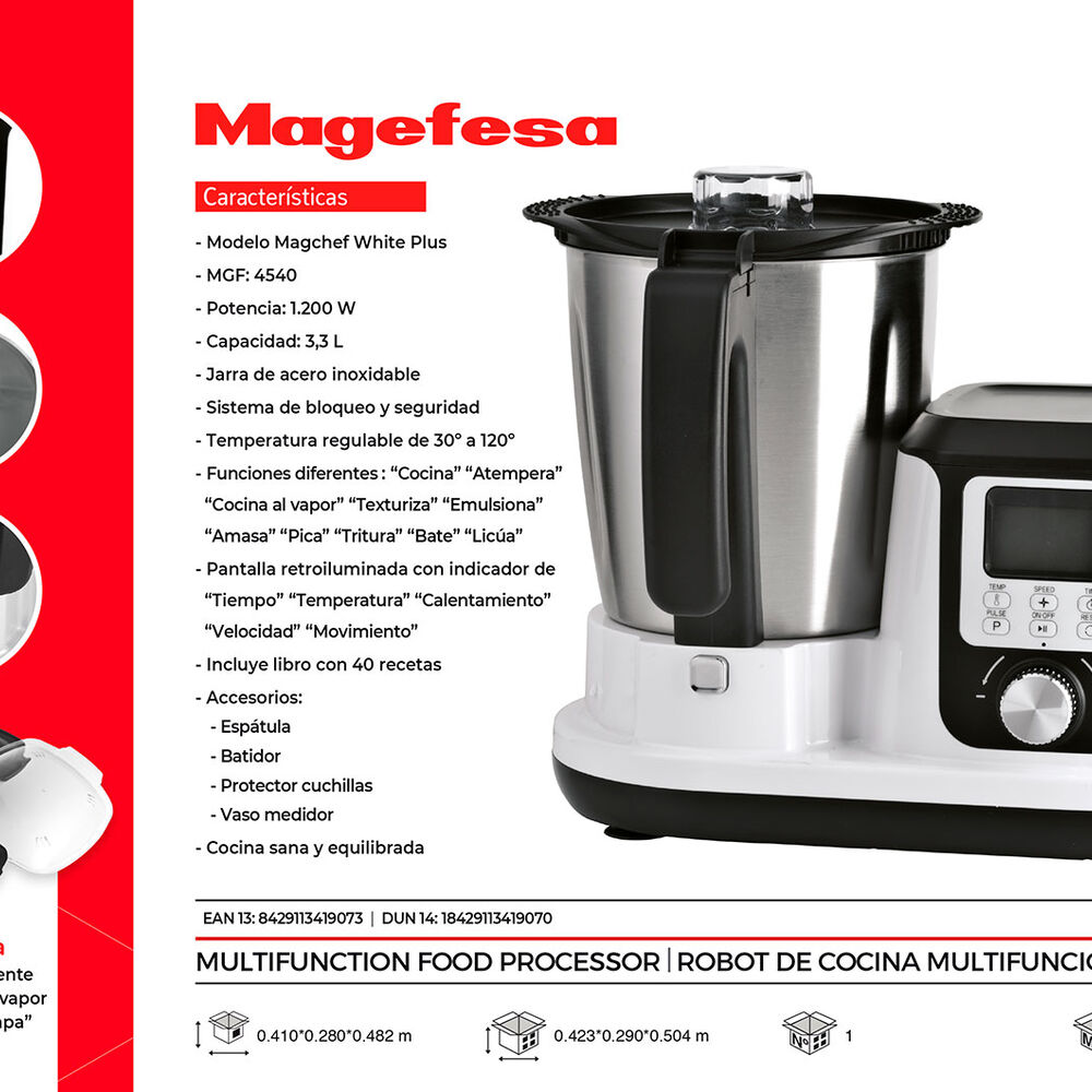 Robot De Cocina Magefesa Magchef White Mgf4540 image number 2.0