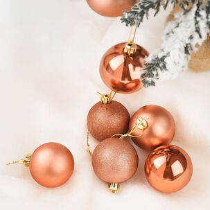 24 Esferas Navideñas Bambalinas 6 Cm Rosado Decoracion 24 Esferas Navideñas Bambalinas 6 Cm Rosado Decoracion