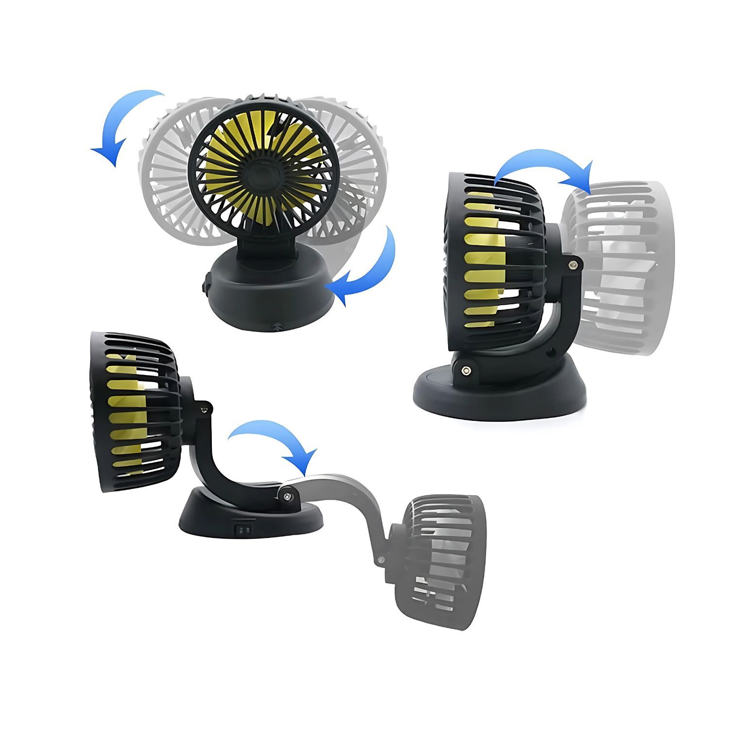 Ventilador Plegable Para Auto Compacto Negro 2 Velocidades image number 1.0