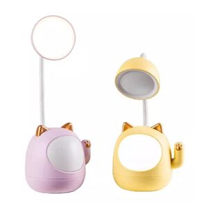 Lampara De Escritorio Led Usb Forma De Gato Rosado