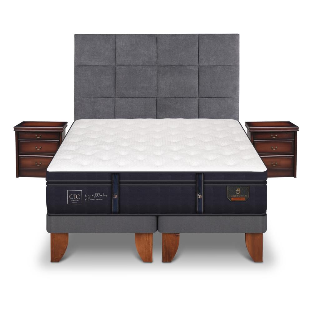 Cama Europea Cic Grand Premium / King / Base Dividida + Set De Maderas image number 0.0