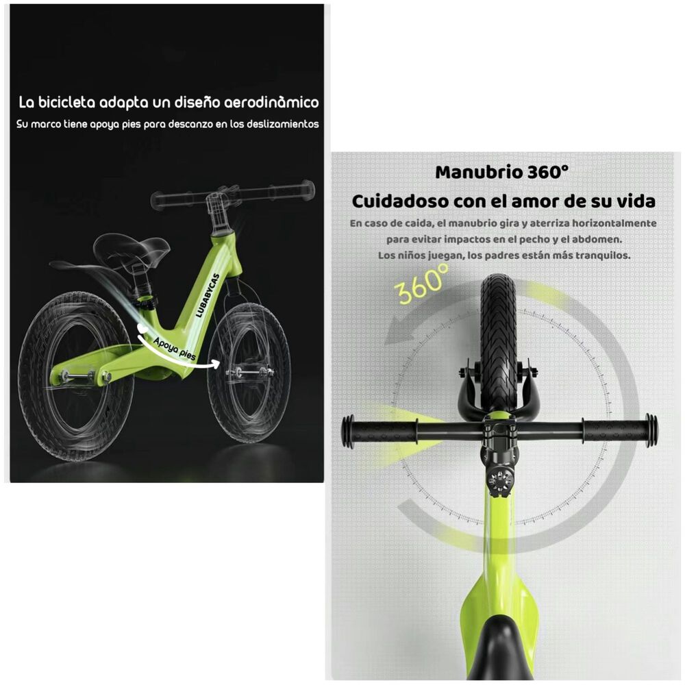 Bicicleta De Equilibrio 3-8 A&ntilde;os Aro 14 Negra Lubabycas image number 2.0