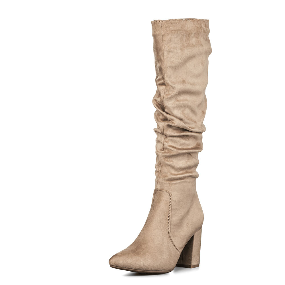 Botas Largas Mujer Casual Gamuza Tacon Grueso Weide Hx512 image number 0.0