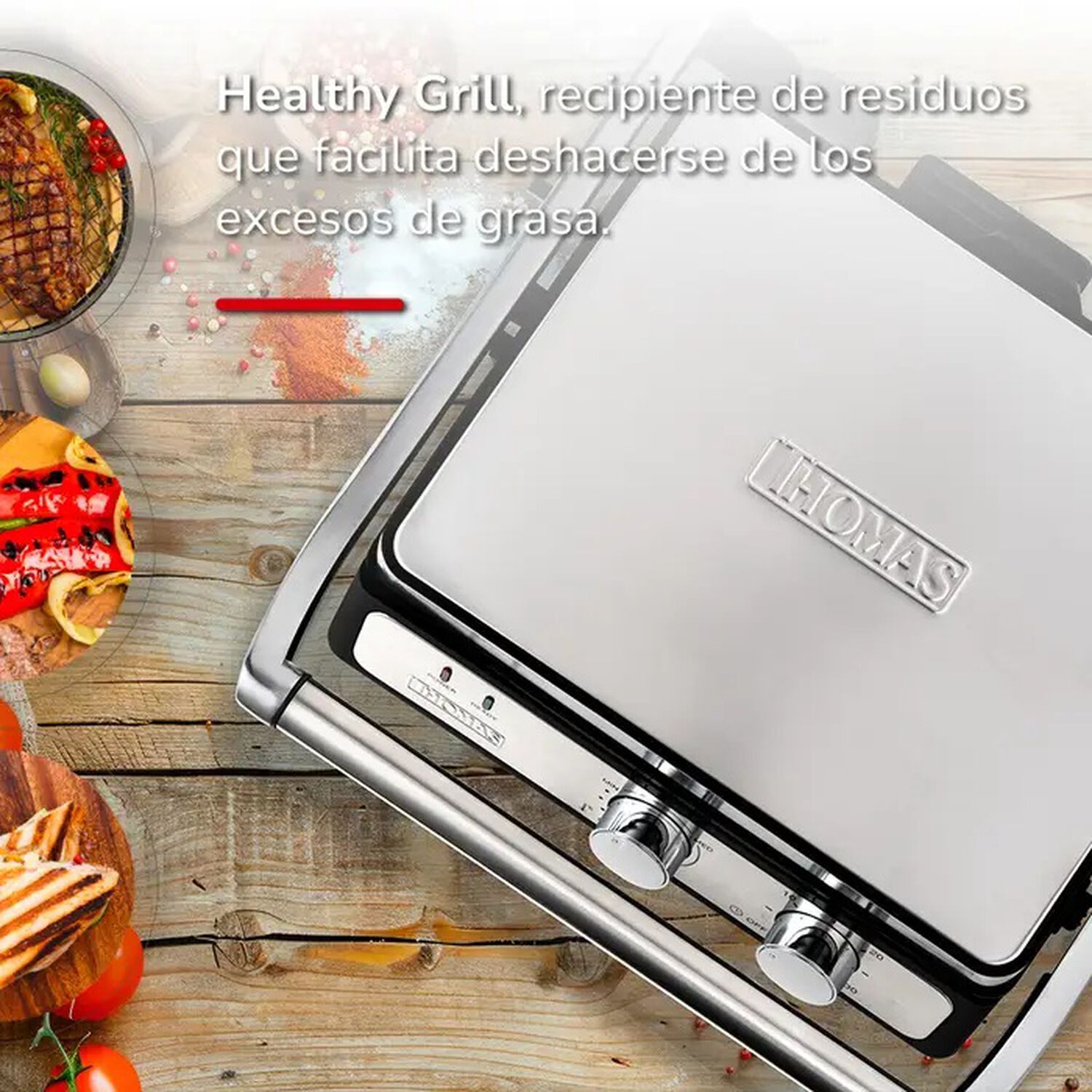 Panini Grill 2 En 1 Thomas Th-980i- Apertura 180 image number 8.0