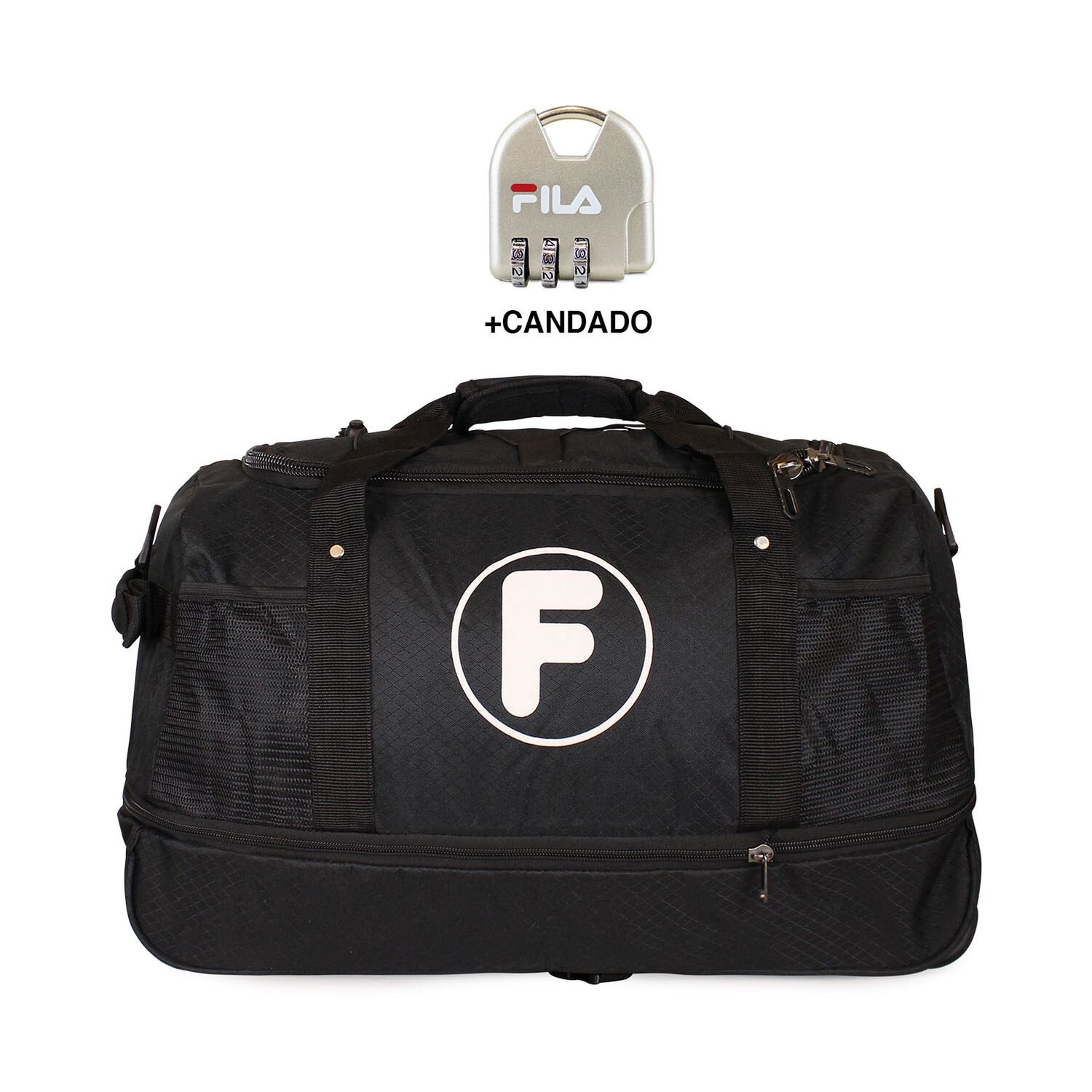 Bolso Mochila Con Ruedas Goliat Negro + Candado Fila image number 0.0