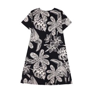 Vestido Full Print Manga Corta Cuello Redondo Mujer Lesage