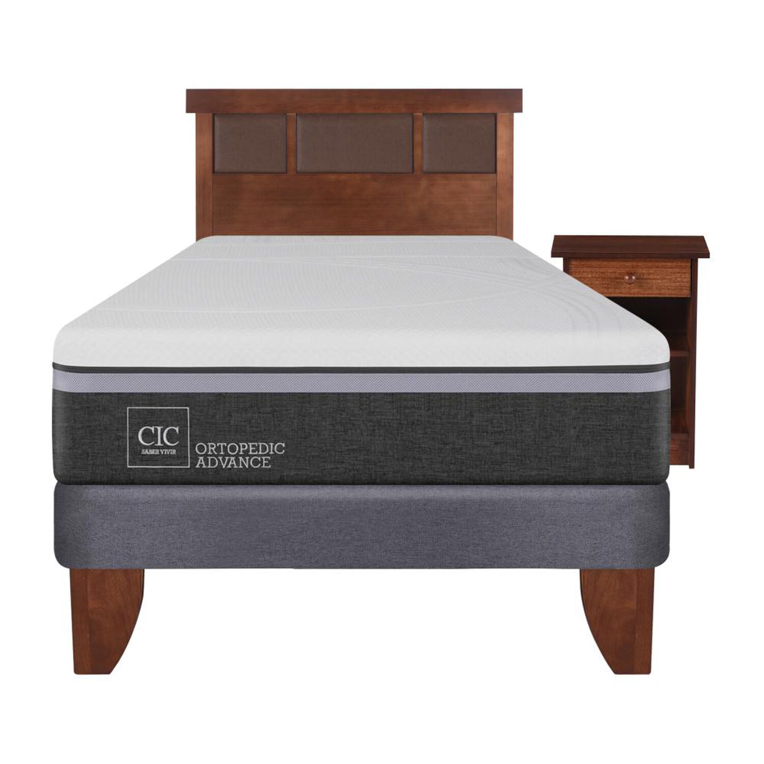 Cama Europea Cic Ortopedic / 1.5 Plazas / Base Normal  + Set De Maderas image number 0.0