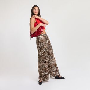 Pantalón Animal Print Tiro Medio Relax Mujer Rolly Go