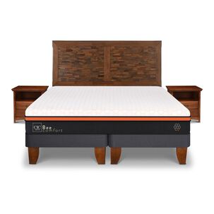 Cama Europea Cic Bee Comfort / 2 Plazas / Base Dividida + Set De Maderas