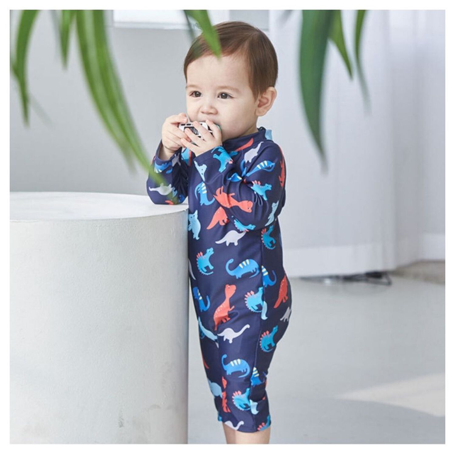 Traje De Ba&ntilde;o Enterito Manga Larga Ni&ntilde;o Jump Kids Azul image number 2.0