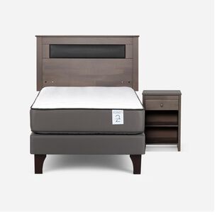 Cama Europea Rosen New Style 2 Plus / 1.5 Plazas / Base Normal + Set De Maderas