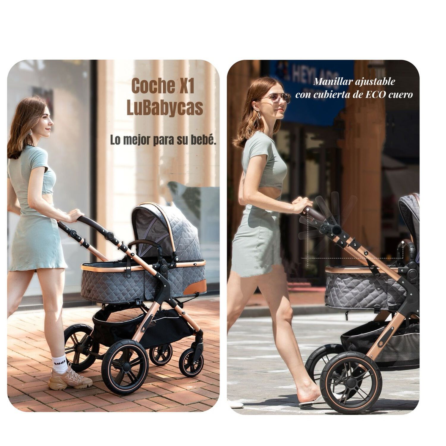 Coche Travel System Con Accesorios Lubabycas X1 Rosado image number 2.0