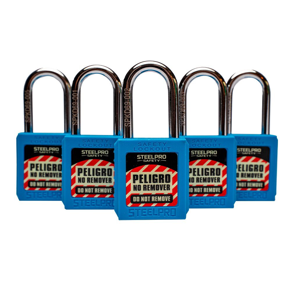 Kit De 5 Candados Mk Steelpro X10 Azul image number 1.0