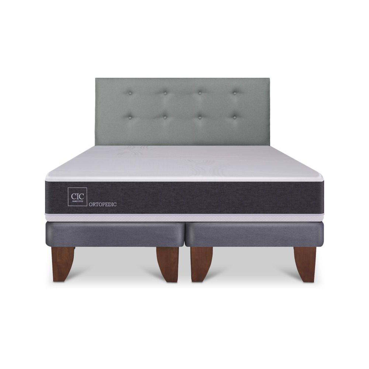 Cama Europea Cic Ortopedic / 2 Plazas / Base Dividida + Respaldo image number 0.0