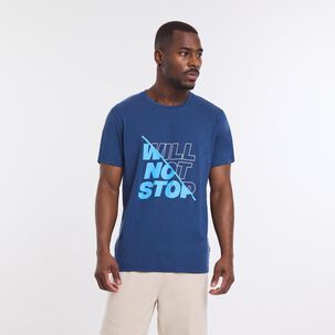 Polera Deportiva Estampada Manga Corta Cuello Redondo Hombre Wetland