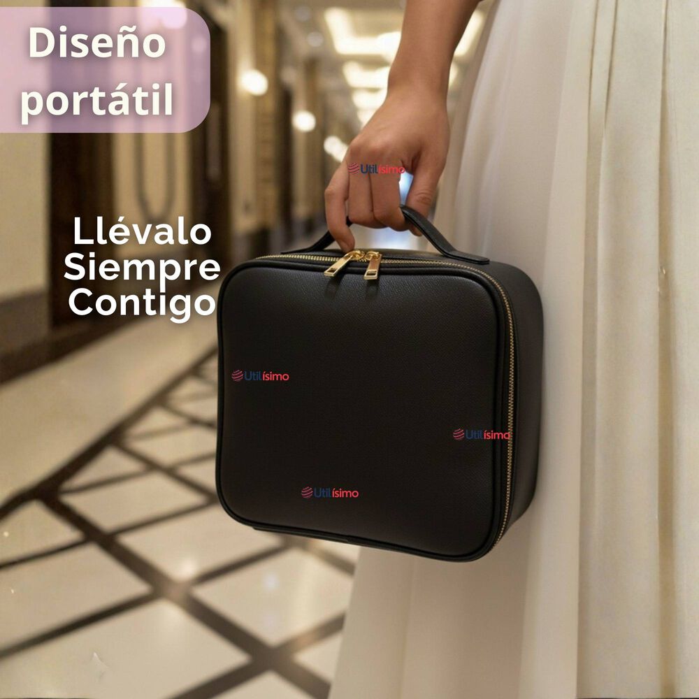 Malet&iacute;n De Maquillaje Con Luz Led Y Espejo Estuche De Maquillaje Organizador image number 5.0