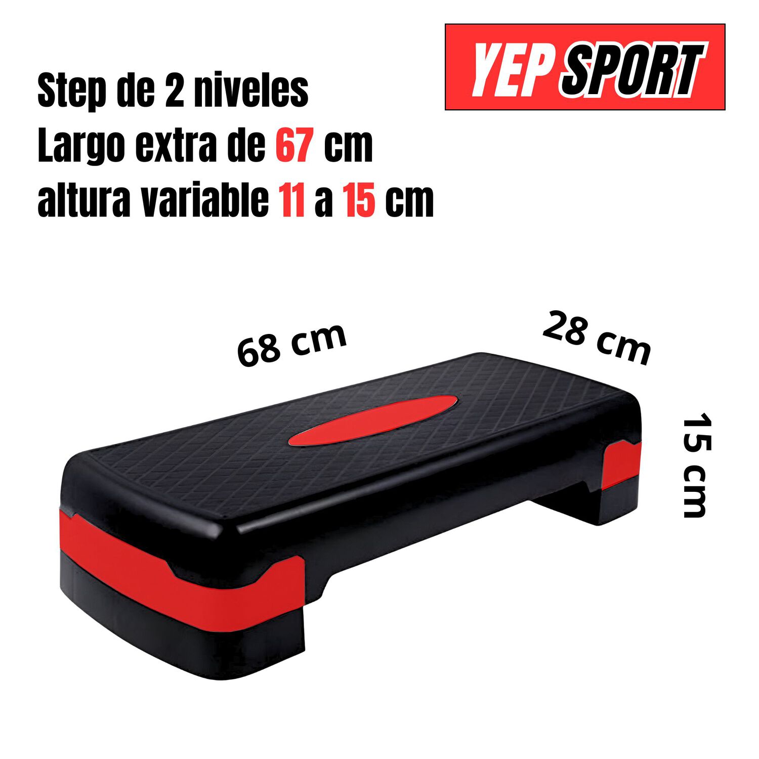 Step Aer&oacute;bico 2 Niveles Antideslizante Yep Sport image number 1.0