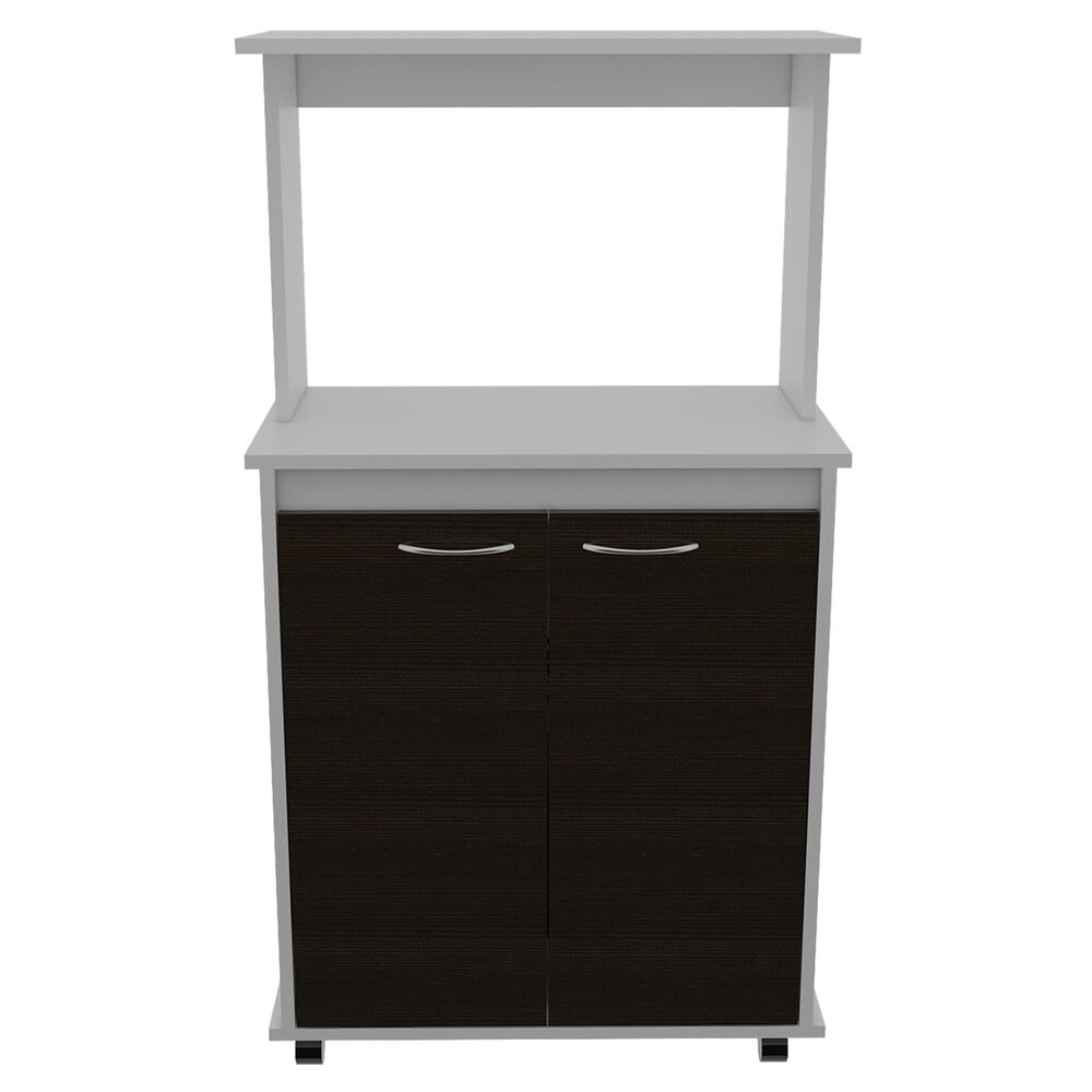 Mueble Microondas Con Ruedas 2 Puertas Fm-010b Blanco Y Negro image number 4.0